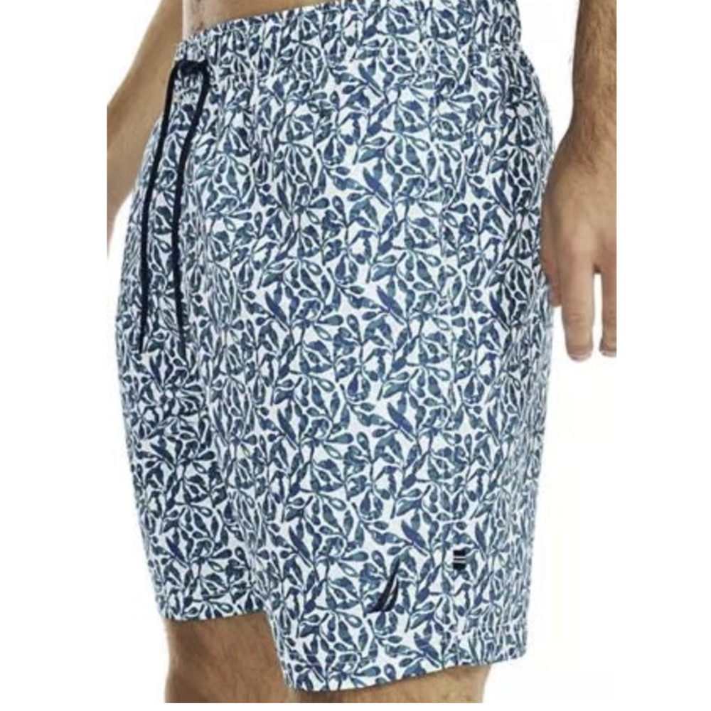 Nautica 8" Tree Print Swim Trunks | Mens M | Aqua Blue,  NWT $70 - Picture 4 of 4